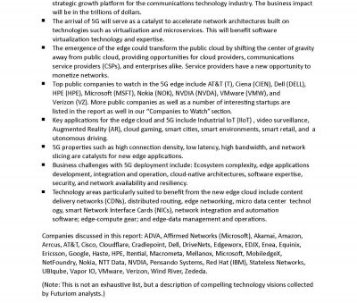 5 G Catalysts Highlights